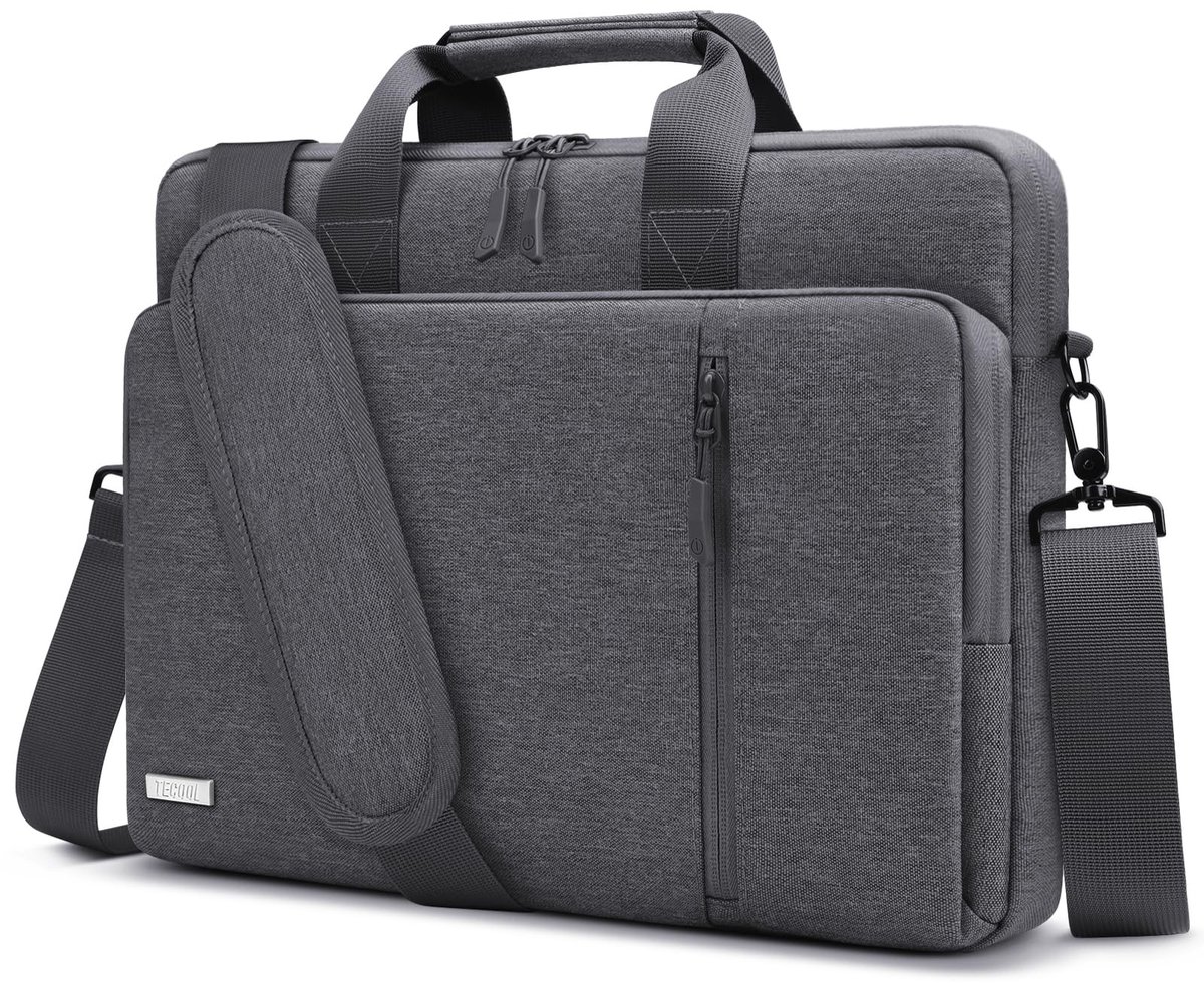 Dailygoods - TECOOL 15,6 16 17,3 inch laptoptas 360° bescherming schoudertas draagtas aktetas