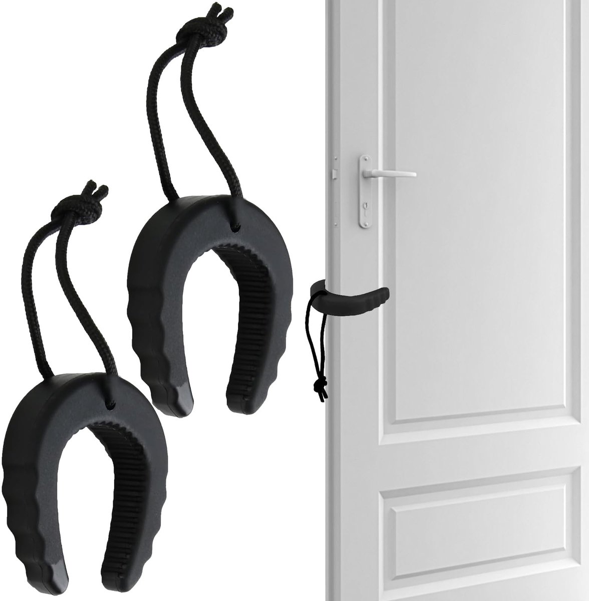 Dailygoods- Deurstopper met knijpbescherming - Deurstoppers voor binnen - Deurbuffer - Deurvastzetter - Rubber - Geschikt voor deurdiktes 25-45 mm - Deurbeschermer