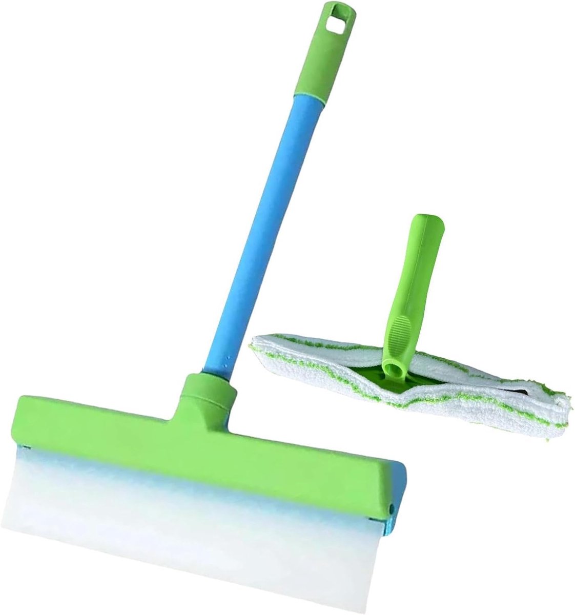 Siliconen wisser - Badkamer reiniger - Streeploos schoonmaken - Verstelbare handgreep - 30 cm - Groen