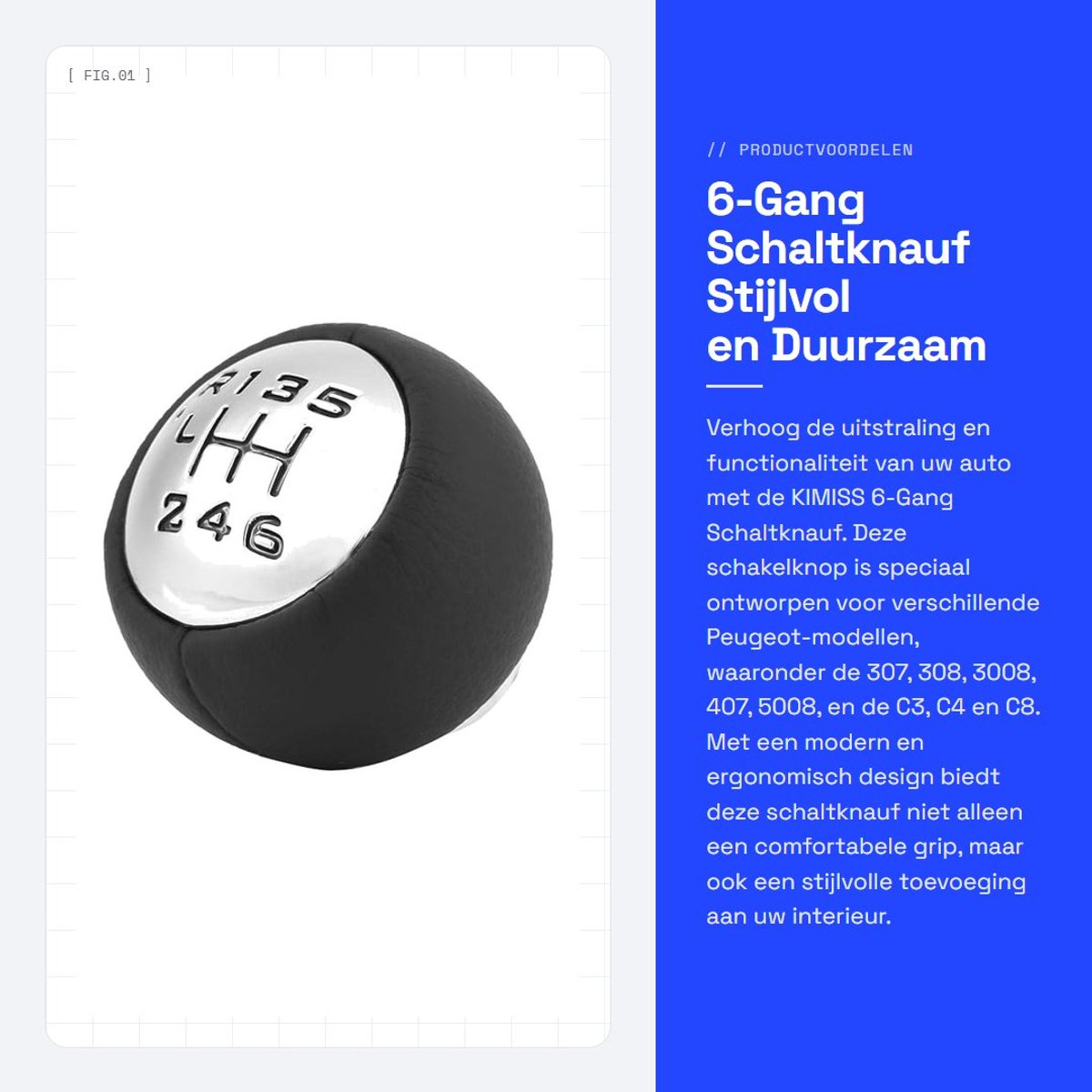 Dailygoods- Schakelpook Hoes - Pookknop - Versnellingspook Knop - Universeel - Schakelpook Auto - Geschikt voor diverse modellen