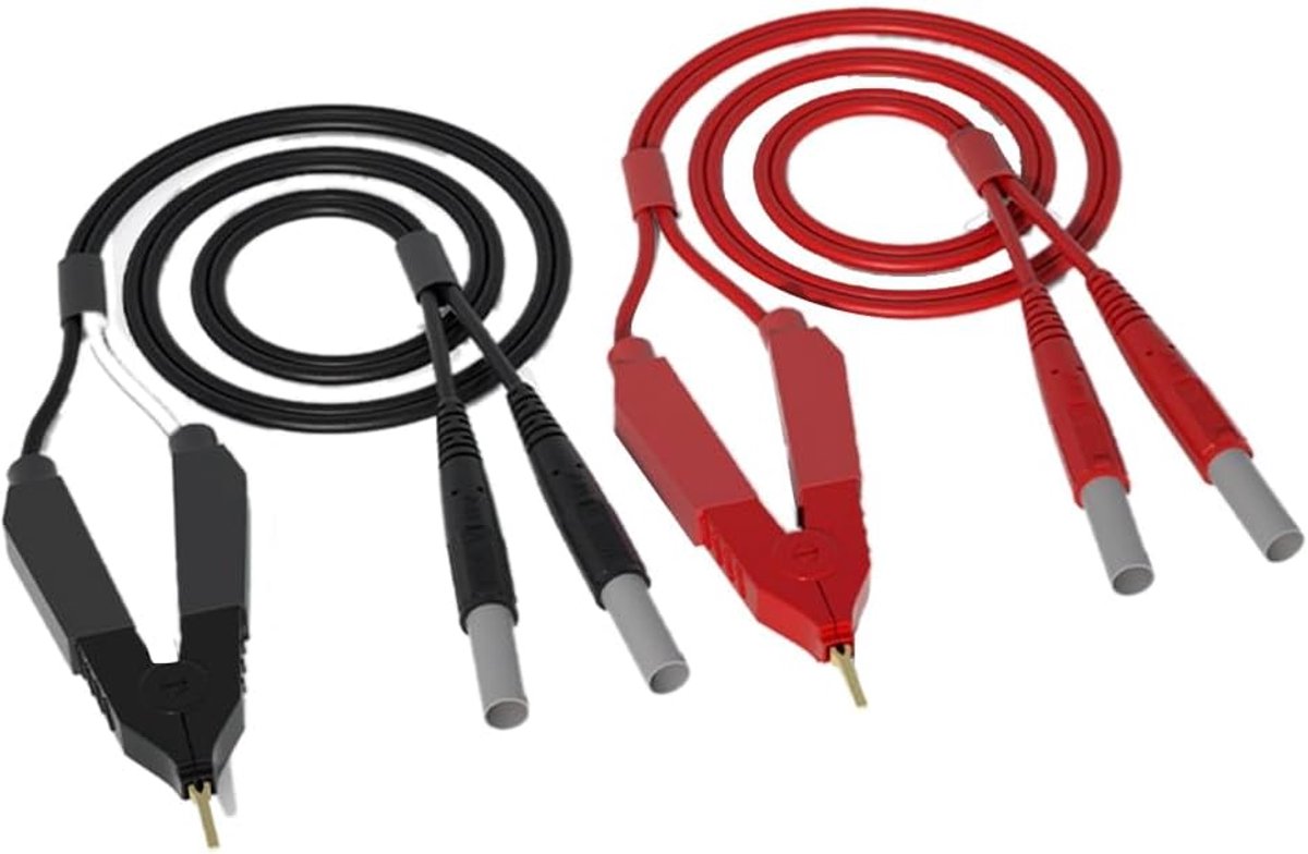 Testkabel Set - Meetkabels - Weerstand Meten - Vierdraads Methode - 1 Meter - Zoals Afgebeeld