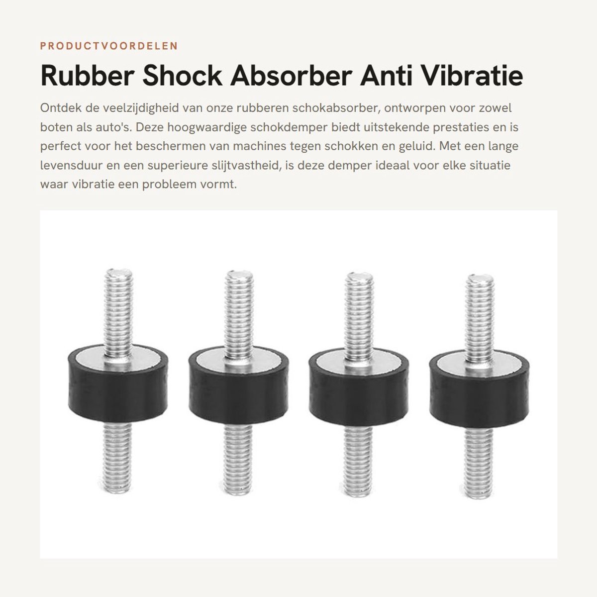 Dailygoods- Silentblock 4 Stuks - Rubber Schokdemper - Antivibratie Isolatiehouder - M6 Dempingselement - Duurzaam Materiaal - Veilig in Gebruik - Trillingsisolator