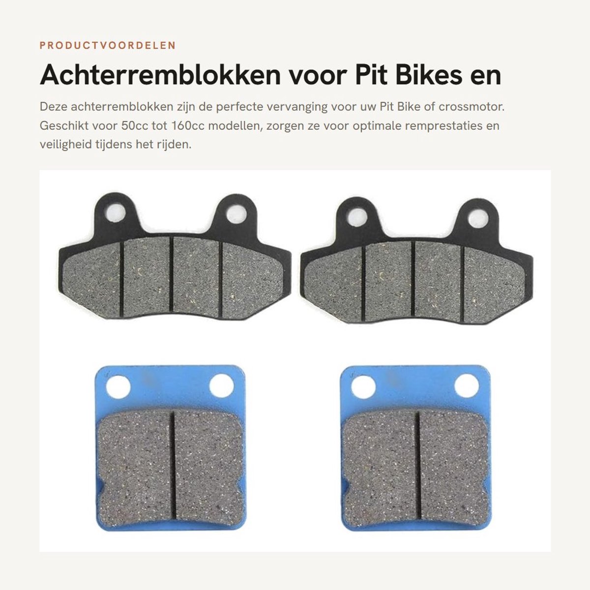 Dailygoods- Achterremblokken Geschikt voor 50/90/110/125/140/150/160cc - Remblokken - Eenvoudige installatie - Directe vervanging - Standaardspecificatie - Handig in gebruik