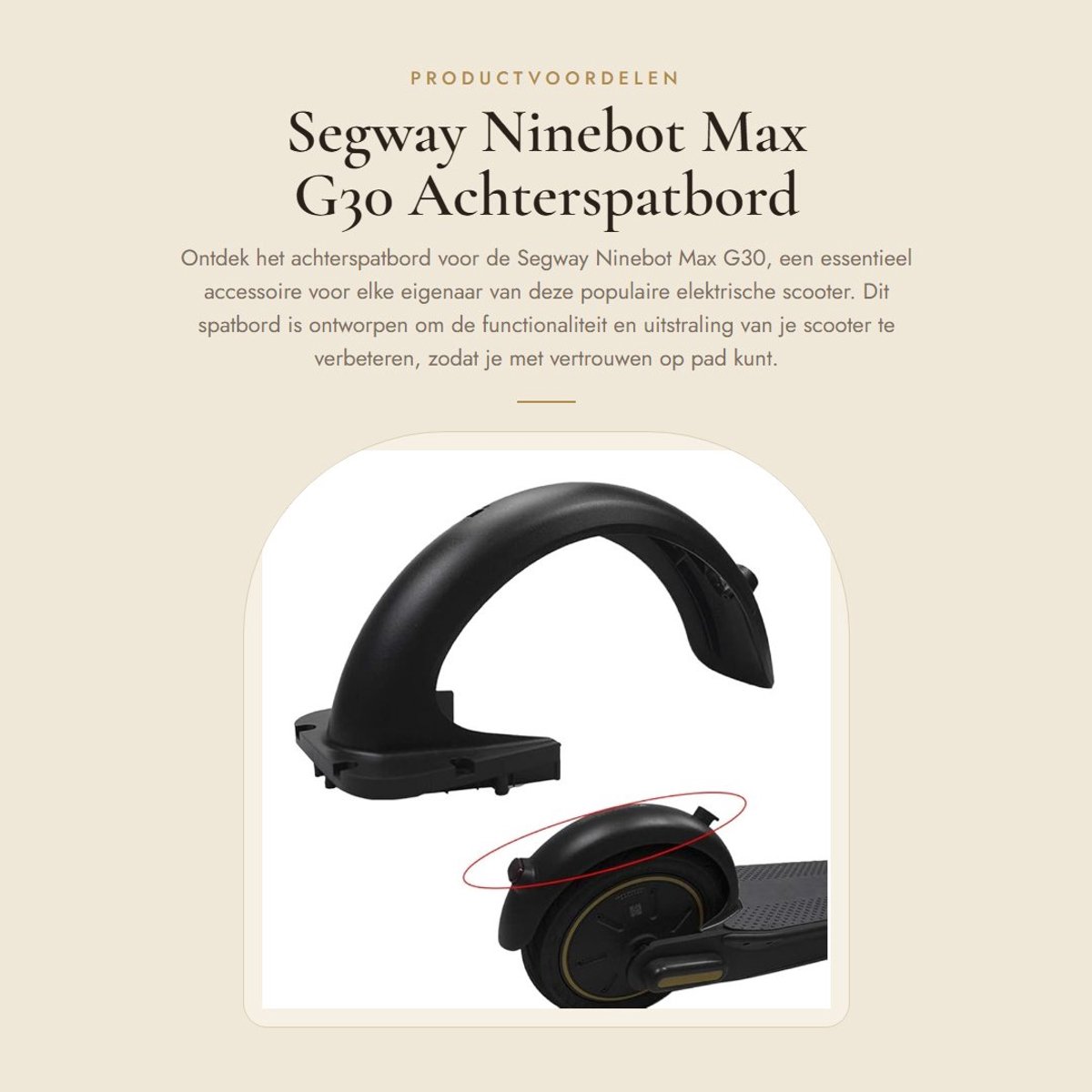 Dailygoody - Segway Ninebot Max G30 - Achterspatbord Accessoire