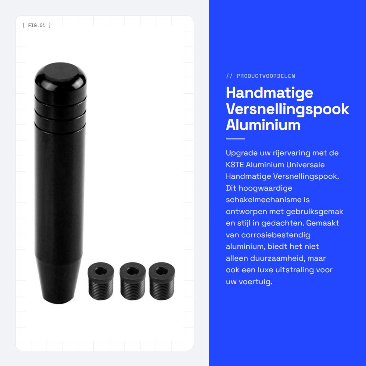 Dailygoods - Handmatige Versnellingspook - Aluminium schakelaar - Duurzaam ontwerp - 18cm - Universeel gebruik - Geschikt voor diverse voertuigen - Zw...
