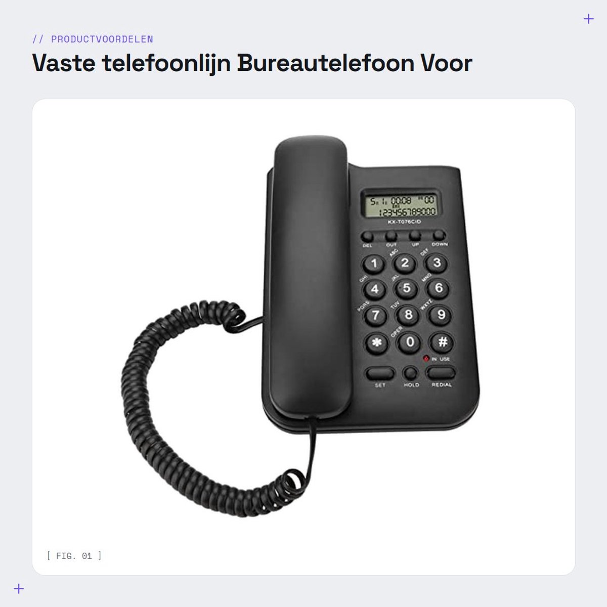 Dailygoods- Bureautelefoon FSK/DTMF systeem - Vaste Telefoon - Draadloze Telefoon - Thuis/Hotel/Kantoor - Antwoordapparaat - Lichtgewicht Design