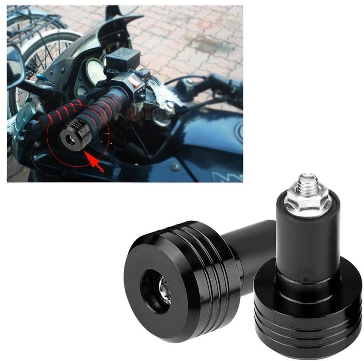 Dailygoods- Motorstuurgrepen Aluminium 22 mm - Universeel - Decoratiefunctie - Roestvrij - Anti-vibratie - Langere levensduur - Motorhandgrepen