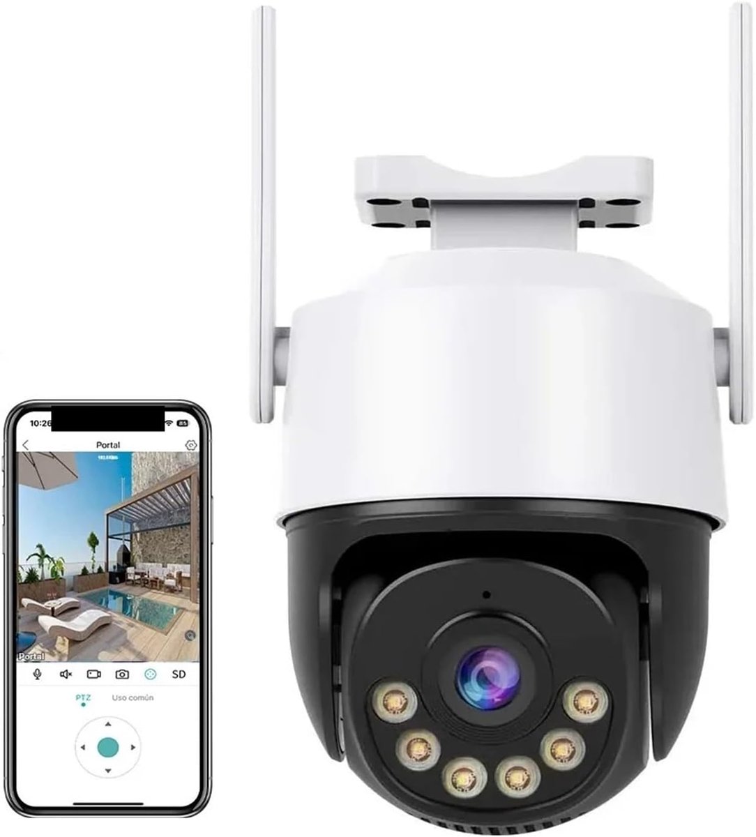 Beveiligingscamera Buiten - PTZ Camera Dome Camera - Huis Beveiligen - Menselijke Detectie - 8MP 4K - Wit