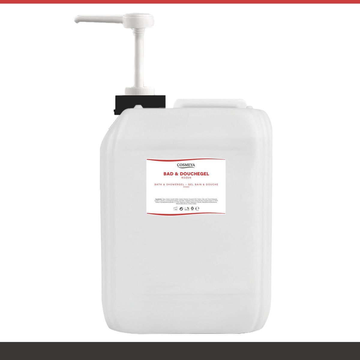 Bad & Douchegel - Rozen - Koraalrood/Parelmoer - 5 Liter - Met Pomp - Jerrycan - Navulling - Navullen - Mannen - Heren - Dames - Vrouw - Shower gel - Showergel - Douche gel - Shampoo - Jerrycans - Voordeelverpakking - Body wash - Gel douche