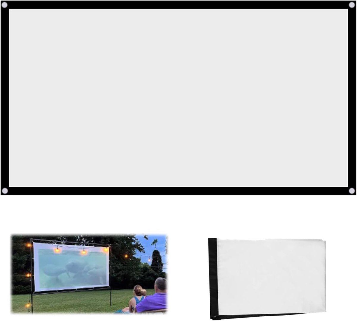 Projectiescherm - Beamer gordijn - Thuisbioscoop creëren - Kreukvrij ontwerp - 60 inch - Wit
