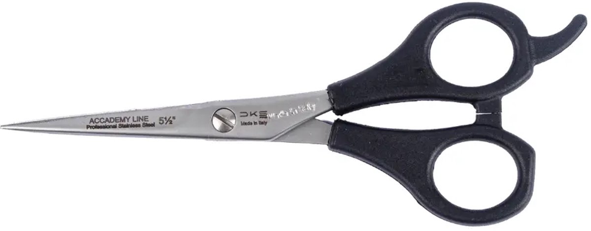 DKS Pro Academy 110 Knipschaar 5.5 Inch – Professionele Kappersschaar – 420 RVS – Rechtshandig – Zwart/Zilver