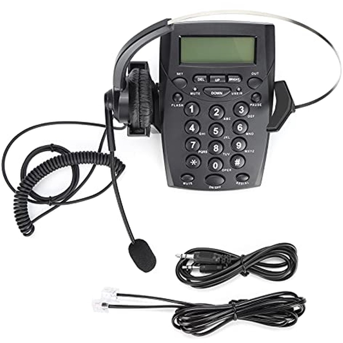 Vaste Telefoon - Bureau Telefoon - Efficiënt Werken - Omnidirectionele Microfoon - 17.8 cm - Zwart
