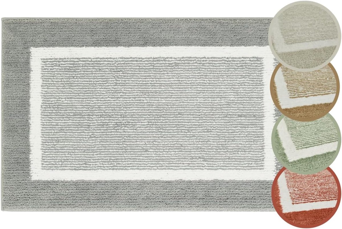 Antislip Badmat 50 x 80 cm - Zacht en Absorberend Grijs