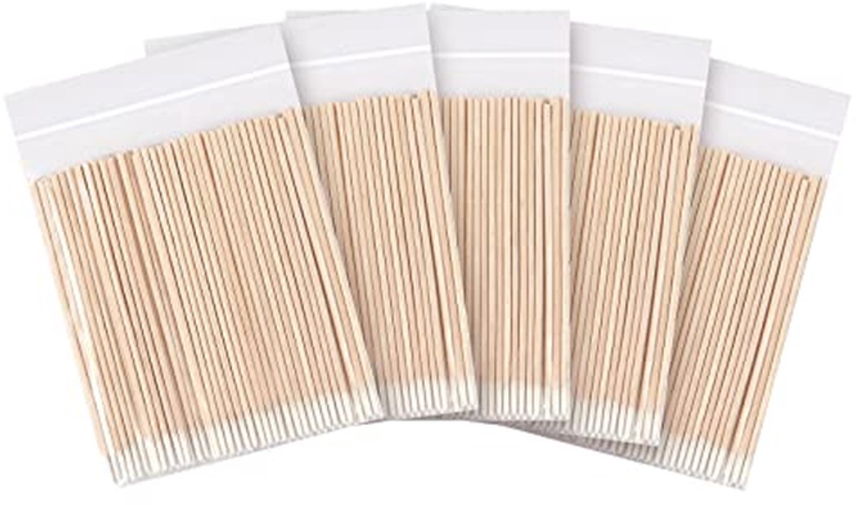Wattenstaafjes - Katoenen Stokjes - Make-up Correctie - Dunne Katoenpunt - 500 Stuks - Wit