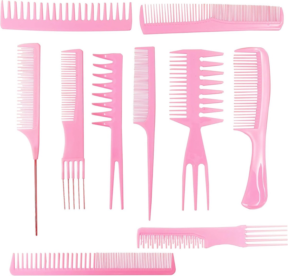 Styling Kam Set - Haarkammen Picks - Haar Styling - 10 Delige Set - 10 Stuks - Zwart