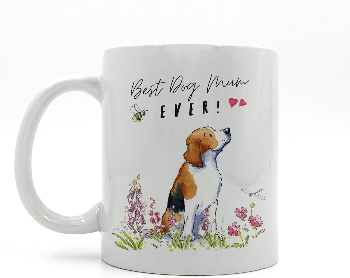 Keramische Mok Koffiemok Hondenliefhebber Koffie Drinken Uniek Patroon 10 Vloeibare ounces Wit