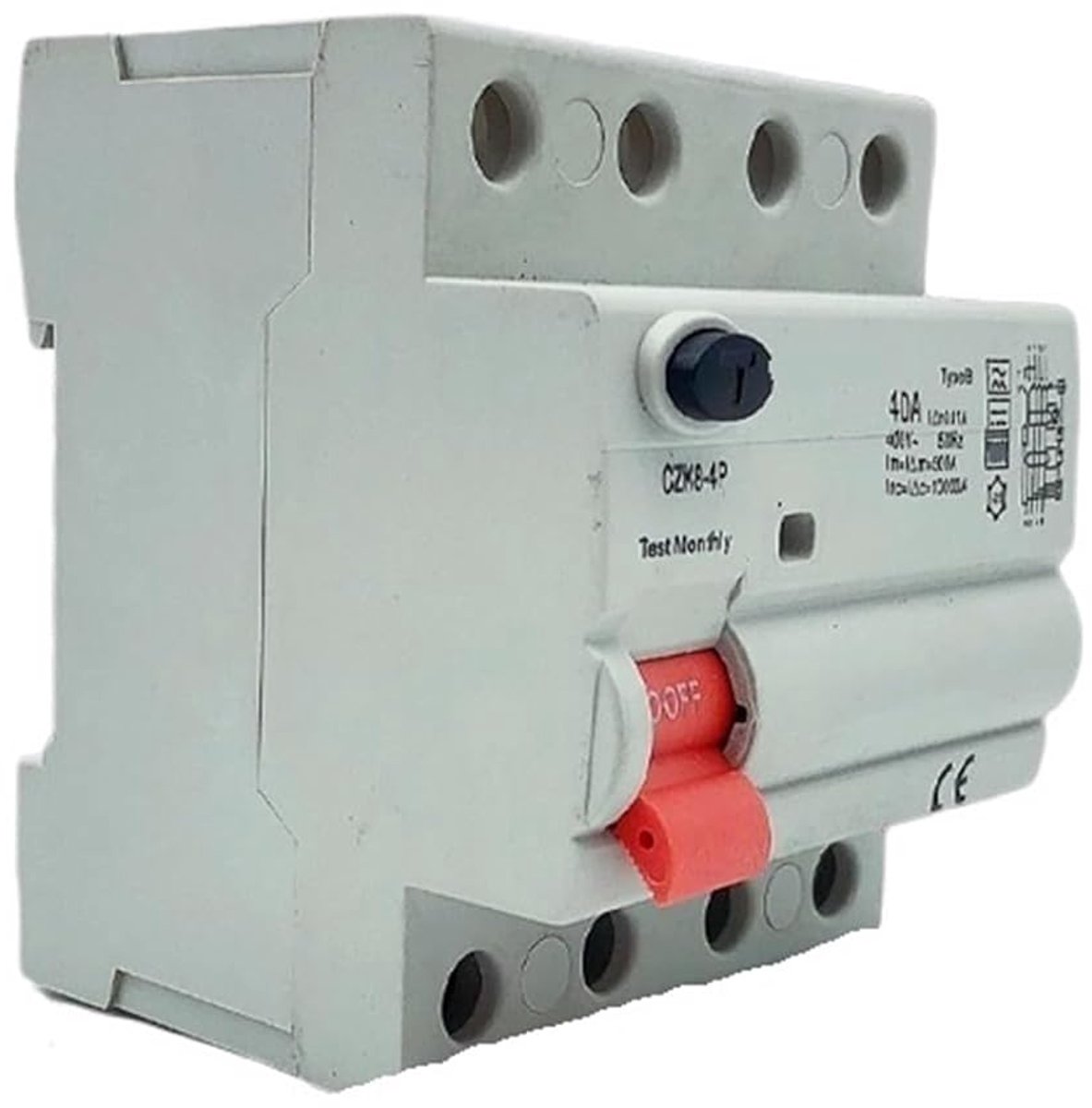 Aardlekschakelaar - Stroomonderbreker - Veilige Stroomvoorziening - Elektromagnetisch Type - 4P 40A 30mA - Grijs