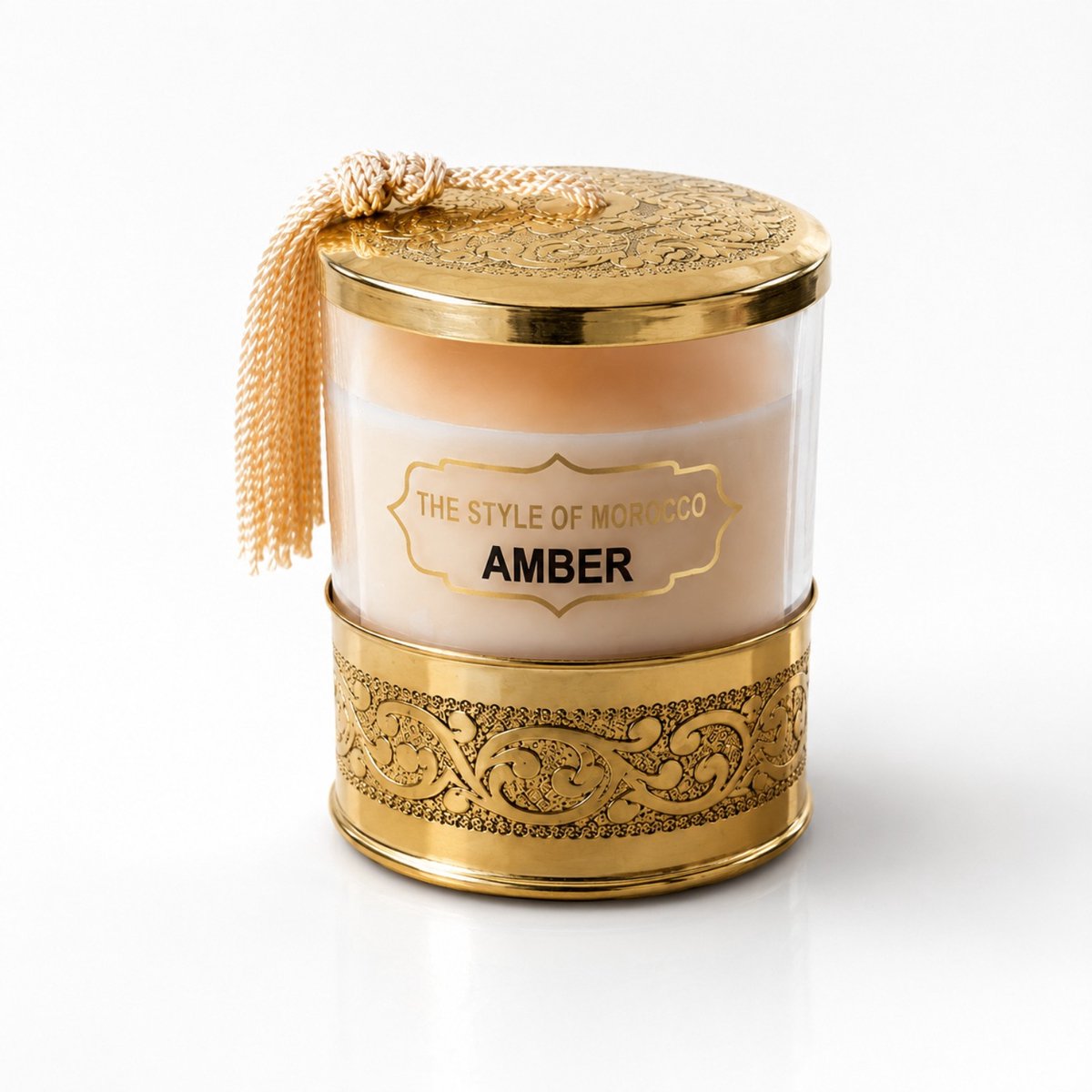 Amber Copper Flame Luxe Geurkaars 550 g - The Style Of Morocco