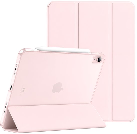 Sounix Étui pour iPad 10,9 pouces (2022) - Étui pour iPad 10 - Étui de livre de Luxe - Couverture pour iPad - Étui (10,9 pouces) - Rose