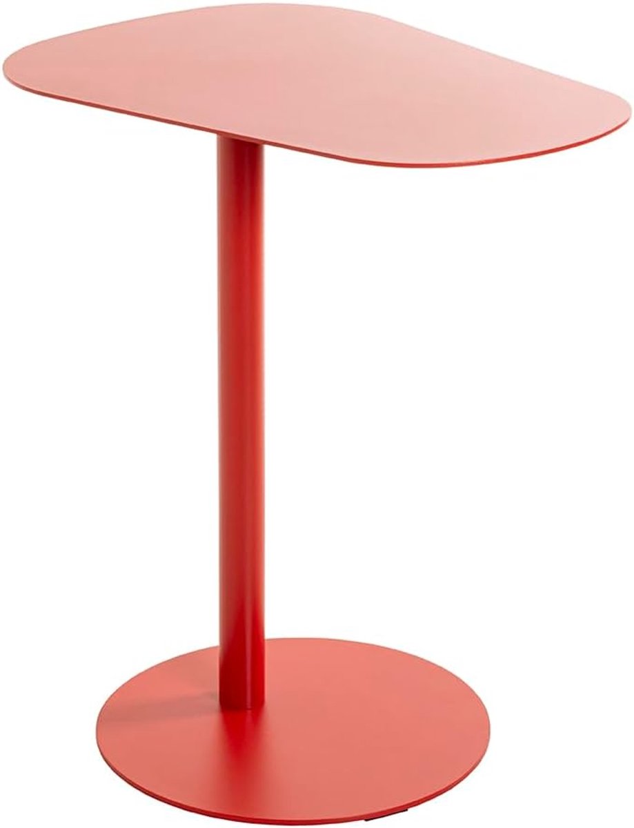 Bijzettafel - Kleine tafel - Decoratie en opbergruimte - Stalen constructie - 53 x 38 x 60 cm - Rood