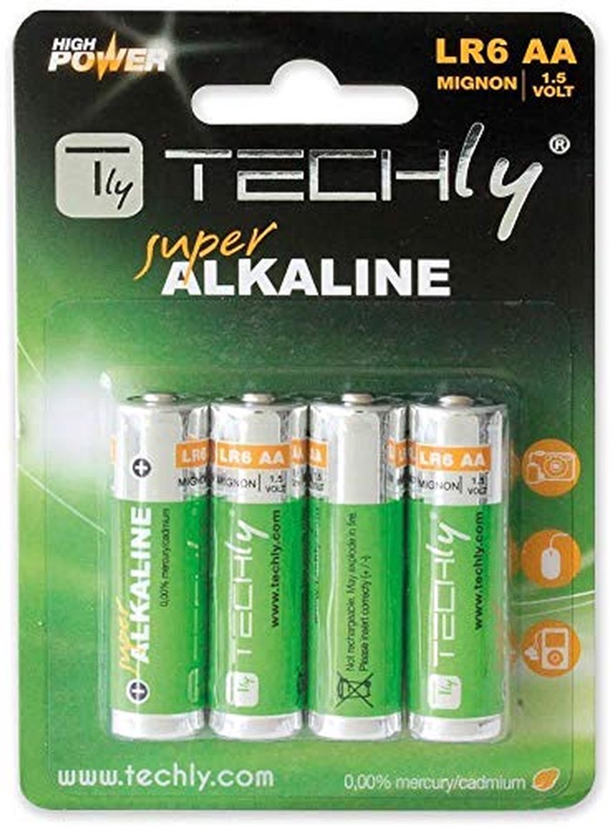 Batterijen AA - Stilo Alkaline - Apparaten Voeden - Hoge Prestaties - 4 Stuks - Zilver