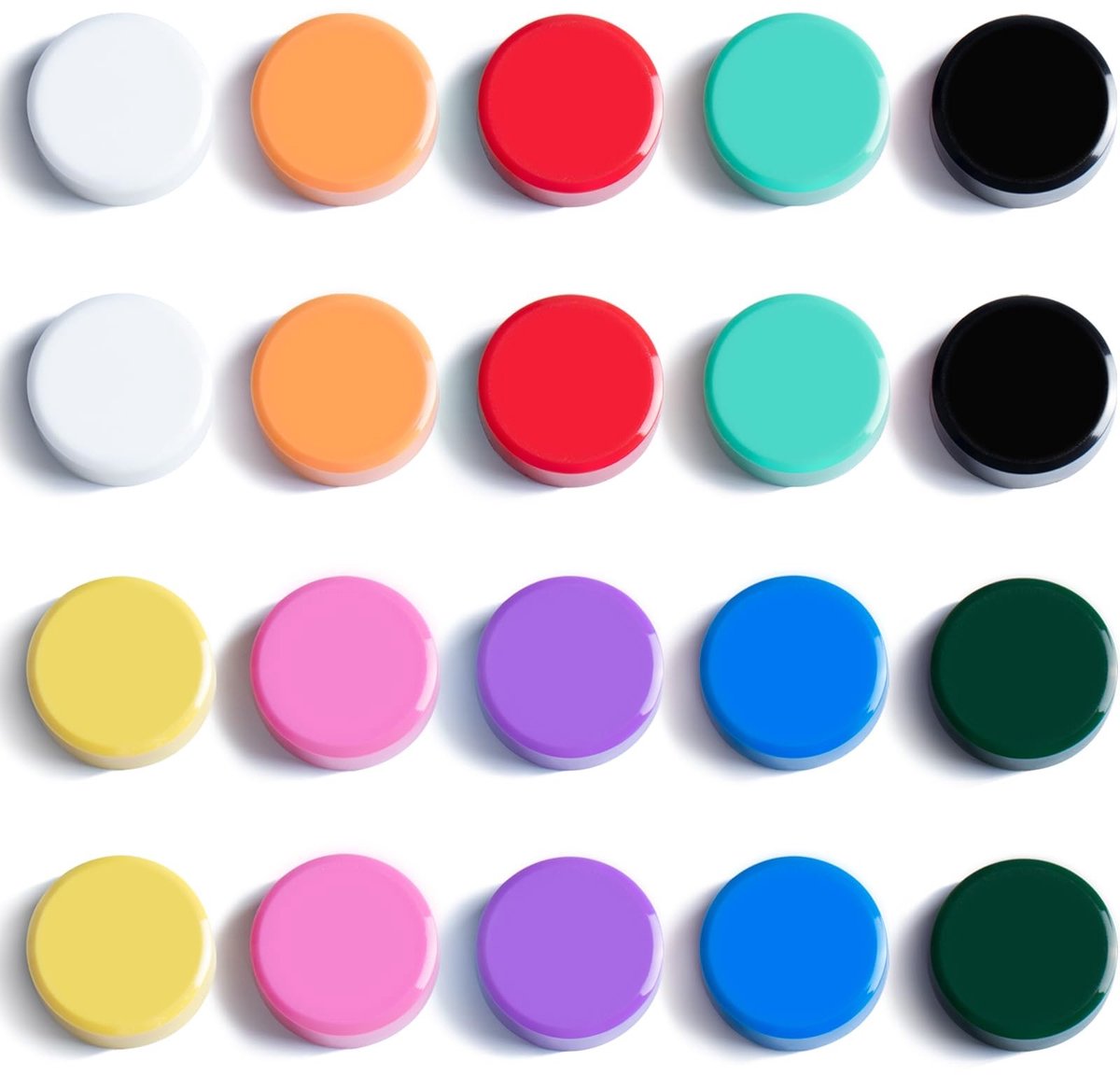 Dailygoods- Koelkastmagneten Kleurrijk - Magneten voor Whiteboard - Magneten voor Magneetbord - Decoratieve Magneten - 20 Stuks - Geschikt voor Klas en Opbergkast