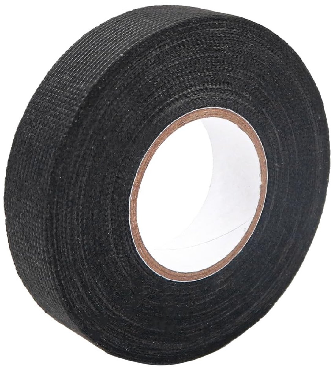 Dailygoods- Textieltape 4 Rollen - Zwarte Isolatietape - Flanelmateriaal - Waterdicht - Temperatuurbestendig - Sterke Hechting