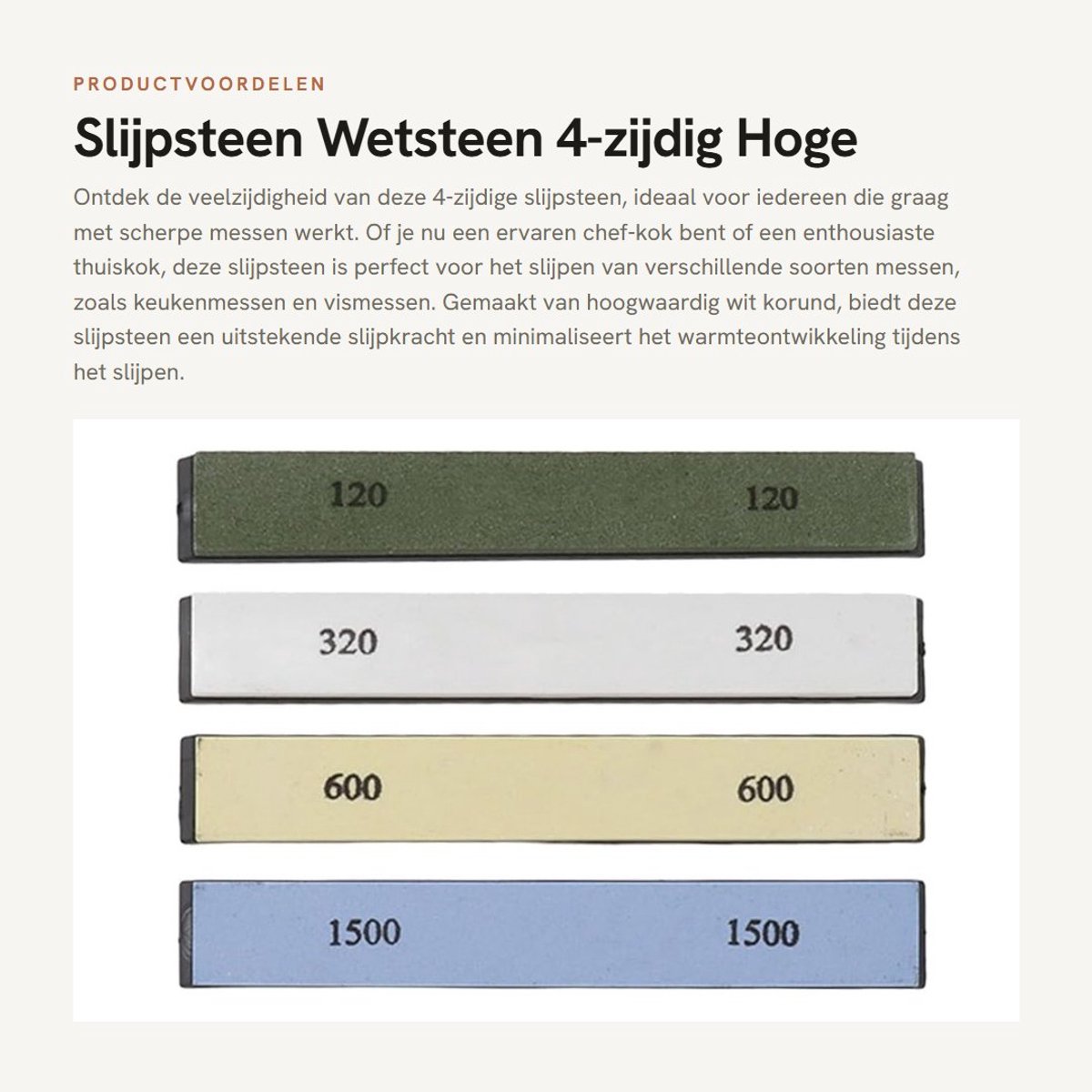 Dailygoods- Slijpsteen Wit Korund - Slijpsteen Set 4 Zijden - Slijpsteen voor Keuken/Vissen - Hoge Hardheid - Eenvoudig te Gebruiken - 150 x 20 x 5 mm - Messenslijper