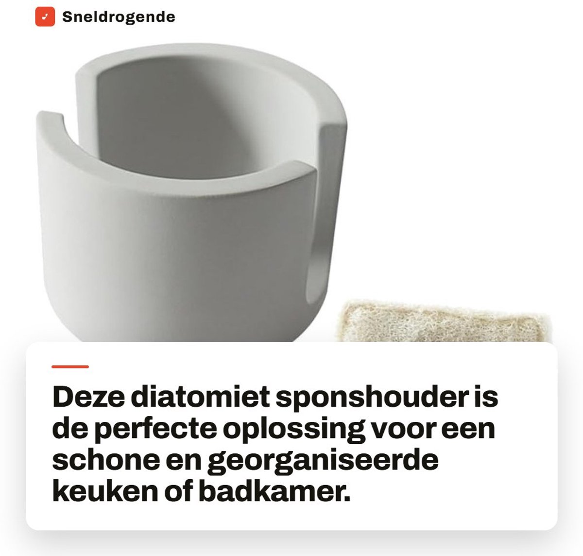 Dailygoods- Sponshouder Sneldrogend - Diatomiet Organizer - Waterabsorberend - Keuken/Badkamer - Milieuvriendelijk Materiaal - Handgemaakt - Sponsorganizer