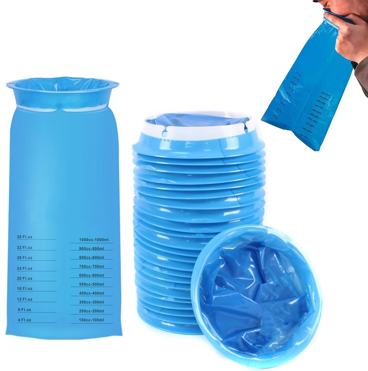 Dailygoods- Braakselzakken Wegwerp - 20-Pack - Perfect Voor Taxi's - Autoserviceproviders - Antislip - Waterdicht - Unieke Kenmerken - Kotszakken