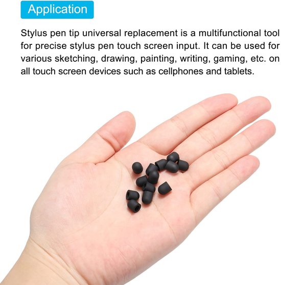 Dailygoods- Stylus Penpunten 24 Stuks - Universele Vervanging - 6 mm Diameter - Zacht Rubber - Geschikt voor Touchscreen - Multifunctioneel Gebruik — afbeelding 3