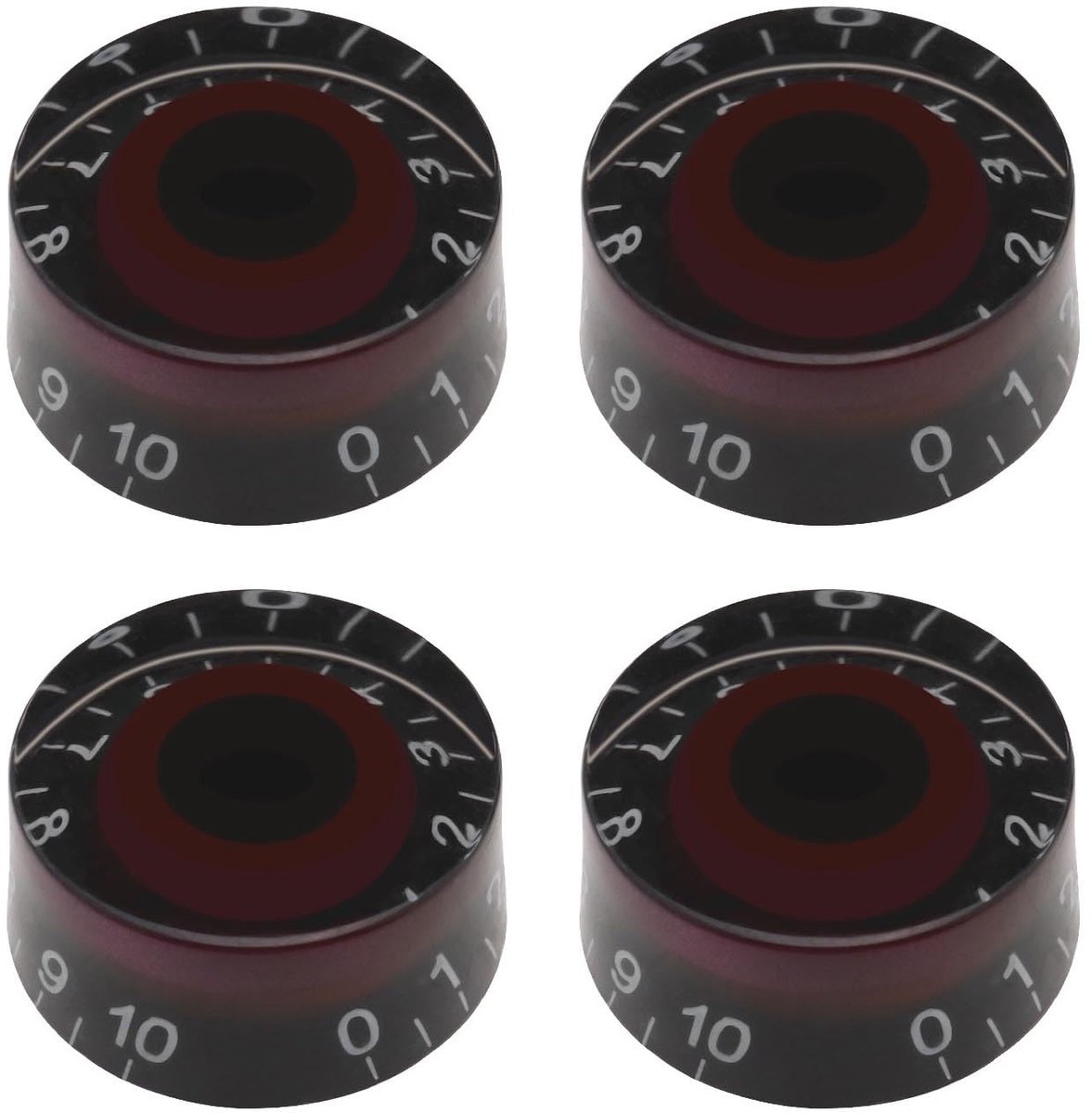 Dailygoods - Set van 4 Elektrische Gitaar Volume Knoppen met 18 Grove Spline