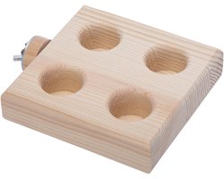 Voederhuisje Vogels - Houten Speeltje - Interactief Voeren - Mentaal Stimulerend - 9979 g - Houtkleur