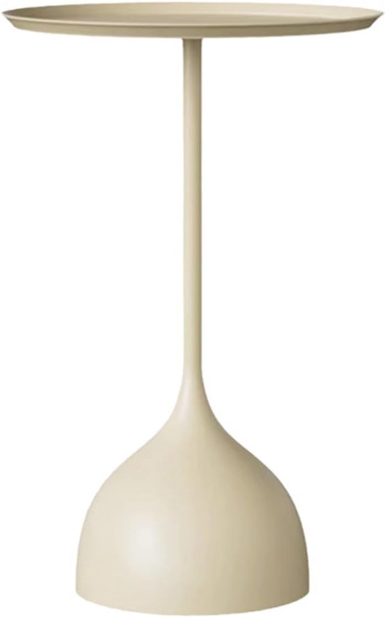Kleine bijzettafel - Sfeertafel - Woonkamer Decoratie - Stabiele ijzeren constructie - 40x40x60 cm - Beige