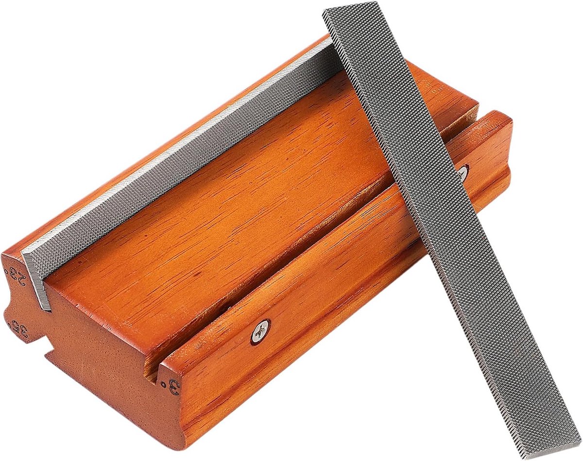 Gitaar Vijl - Instrumenten Onderhoud - Banden Afronden - Drie Hoekopties - 15.2x7.2x3cm - Bruin