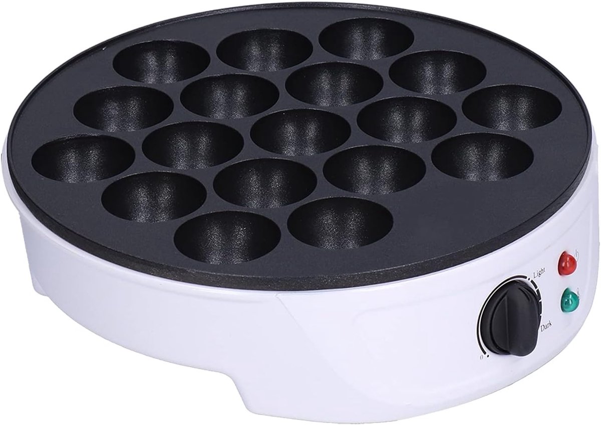Takoyaki Maker - Octopus Ball Pan - Thuis Snacks Maken - 18 Gaten Dubbelzijdig - 750 Watt - Wit