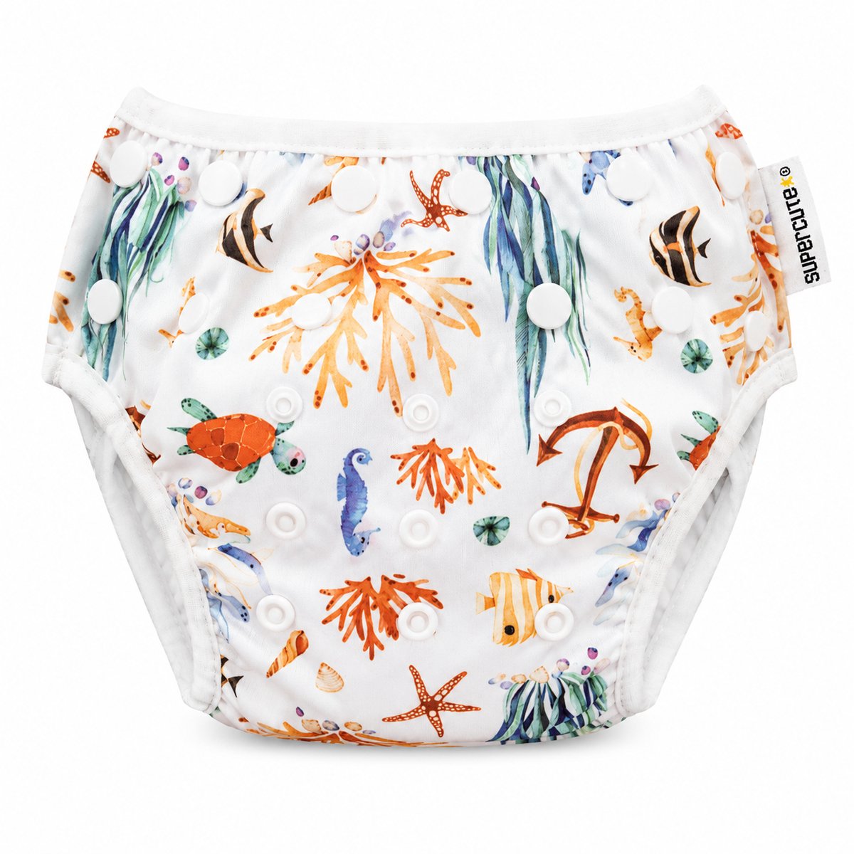 Supercute - Wasbare - Zwemluier - Verstelbaar - Zeedieren - Oceaan - Zwemmen - Baby zwemmen - 0 - 3 jaar - Meisje - Jongen - Milieu vriendelijk - Babyspa - Kraamkado