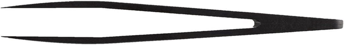Ontharingspincet - Platte kop pincet - Precisie verwijderen - Anti-statisch materiaal - 115mm - Zwart