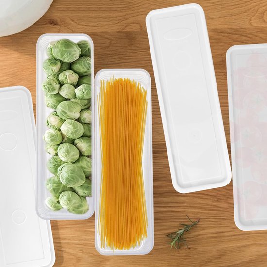 JHUBERS- Pasta Container Transparant - Opbergbox - Spaghetti Opslag - Snack Opslag - Cereal Opslag - BPA Vrij - Set van 2 - Voedselopslag van Jhubers — afbeelding 3