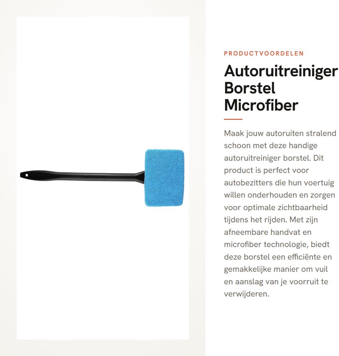 Dailygoods- Autoruitreiniger Microfiber - Ruitenwisser - Borstel - Ergonomische Handgreep - Lichtgewicht - Afmetingen 12,5 x 8,5 cm - Ruitensproeier