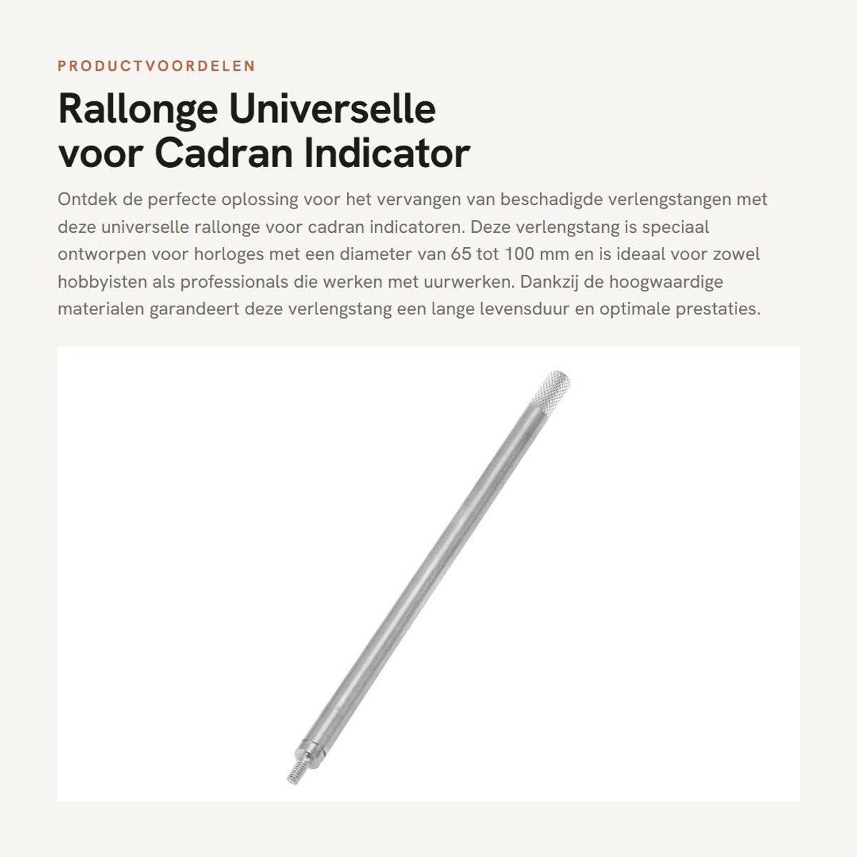 Dailygoods- Rallonge Hoogwaardige Kwaliteit - Verlengstang - Schroefdraad M2,5 - Diameter 5 mm - Lengte 65/80/90/100 mm - Vervangend Accessoire