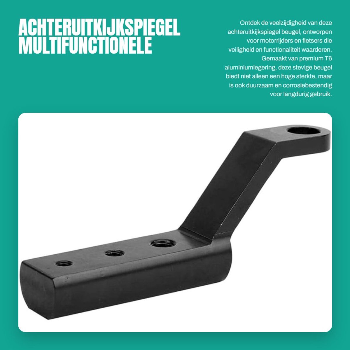 Dailygoods- Achteruitkijkspiegel Beugel - Multifunctionele Stuurhouder - T6 Aluminiumlegering - Corrosiebestendig - Compact Formaat - Universeel voor Fietsen/Motorfietsen - Spiegelbeugel