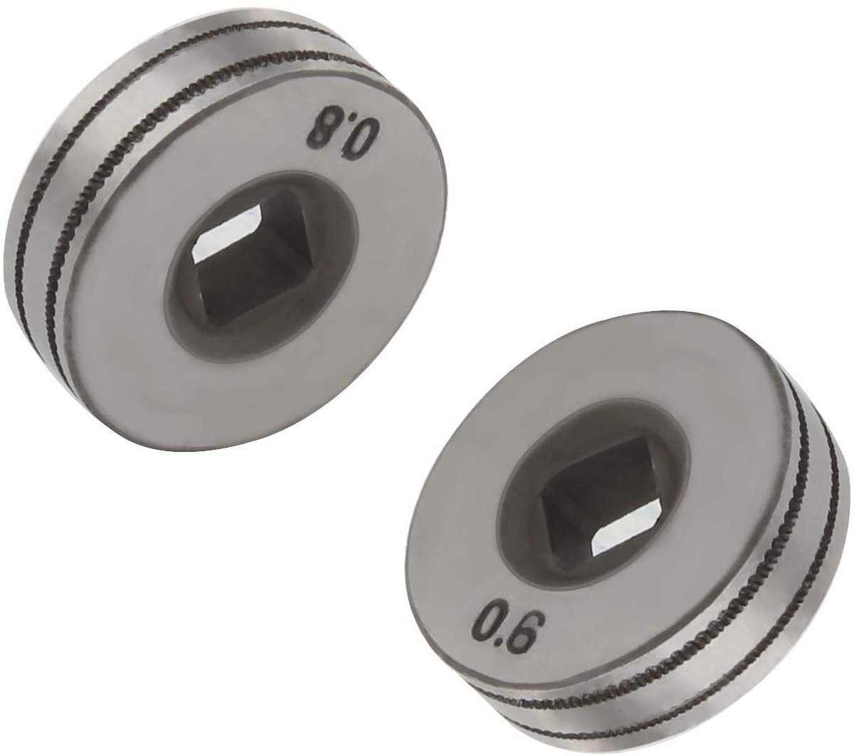 Dailygoods- Draadfeedrollers 2 Stuks - Gekartelde Groef 0,6/0,8mm - Buitendiameter 25mm - Staal - Geschikt voor SSJ16 - Stevig en duurzaam ontwerp - Draadrollen