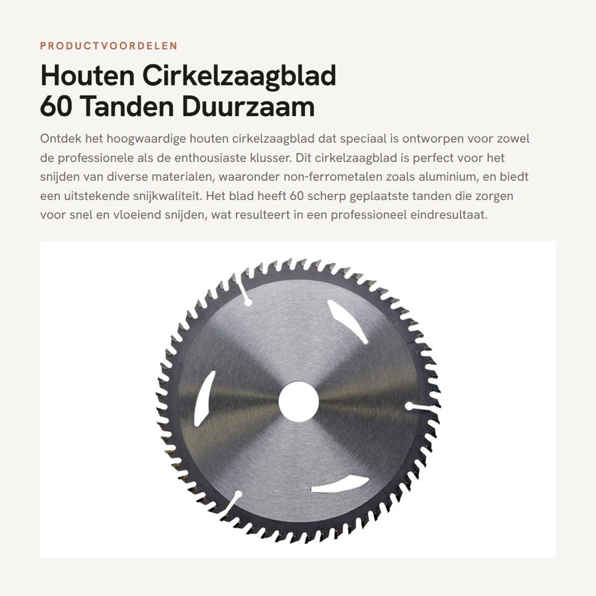 Dailygoods - Houten Cirkelzaagblad - 60 Tanden - Duurzaam en scherp - 160mm x 20mm - Voor aluminium en meer - Compatibel met zaagmachines - Hoogwaardi...