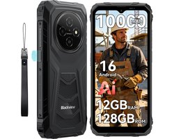 Blackview FORT 1 - Robuuste Smartphone - 12 GB RAM - 128 GB ROM - 6,56 inch - 10000 mAh - Robuuste Telefoon - Android 15 - GPS - Zwart