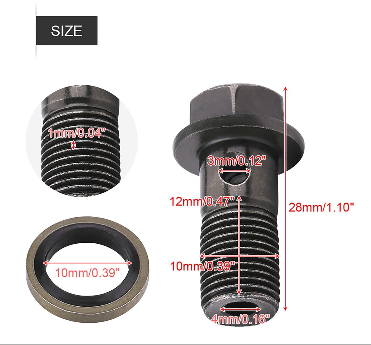 Dailygoods- Rembouten 5 Stuks - Remkoppeling - Vervanging Remklauw - Banjobouten - Banjo Ringen - Hoogwaardig IJzer - Banjobout