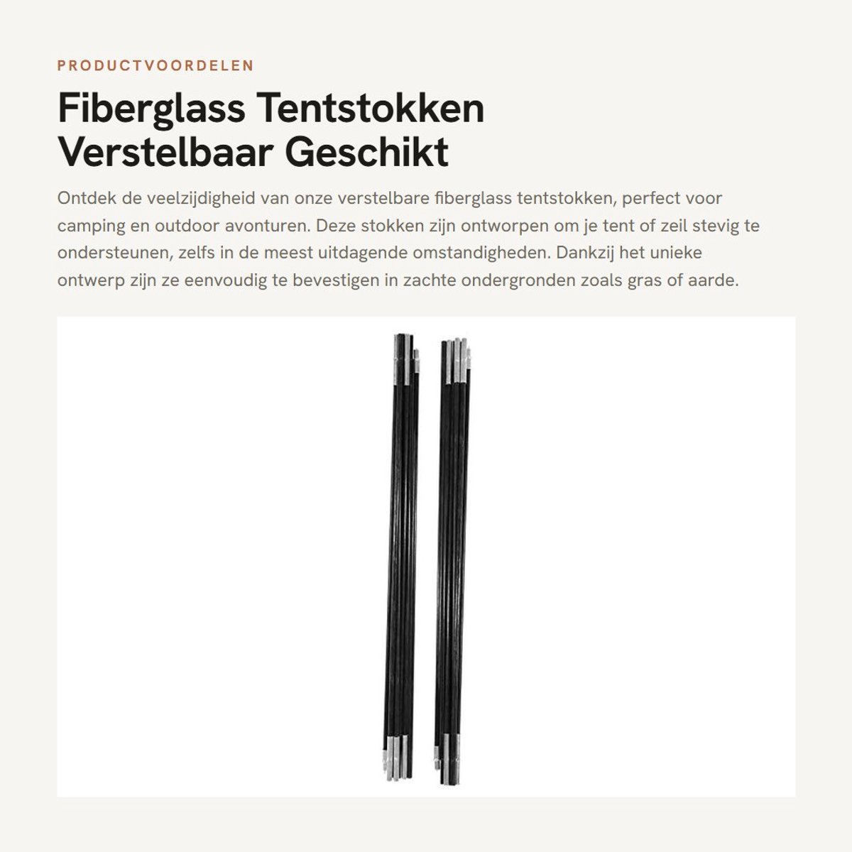 Dailygoods- Zeilroede 4M Verstelbaar - Tentstokken - Opvouwbaar - Glasvezel - Lichtgewicht - Robuust en Duurzaam - Tentstok