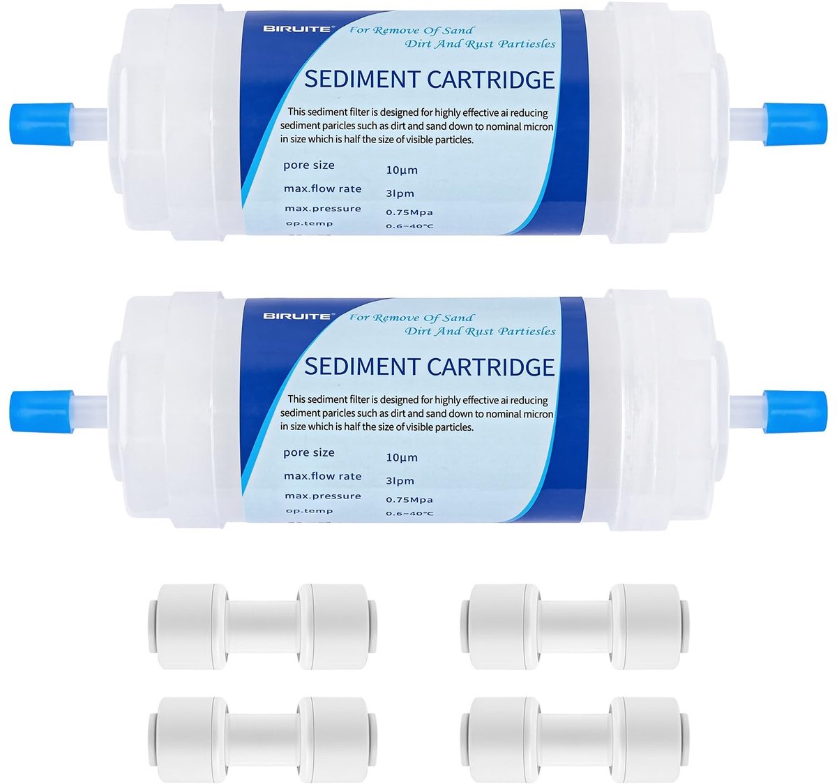 Dailygoods- Waterfilter - Compact ontwerp - 10 μm filtratienauwkeurigheid - 3 LPM debiet - Geschikt voor 1/4 inch tuinslangen - Duurzaam en lichtgewicht - Tuinfilter