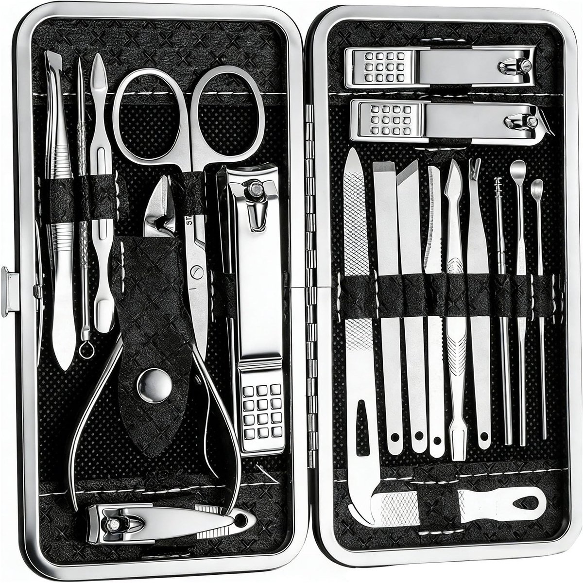 Dailygoods- Manicureset 19-delig - Nagelverzorging - Pedicuregereedschap - Roestvrij staal - Draagbare set - Handverzorging/Voetverzorging - Nagelset