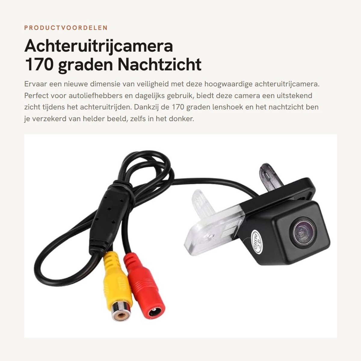 Dailygoods- Achteruitrijcamera 170 Graden - Nummerplaat - Nachtzicht - IP67 Bescherming - 720x540 Pixels - Voor C/E/CLS-Klasse